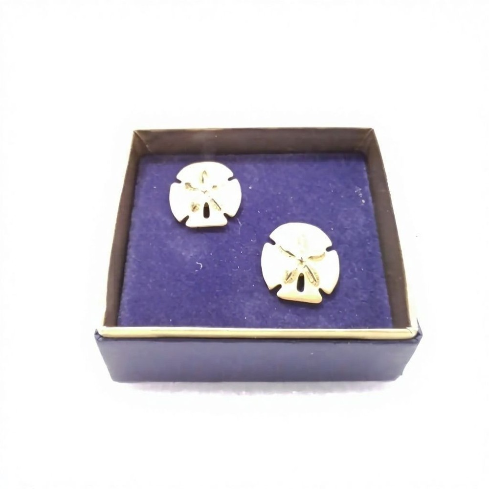 FULLER BRUSH Earrings Womens OS Gold Excellent Sand‎ Dollar Stud Boxed